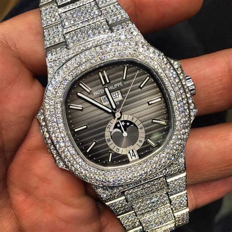 iced out patek philippe nautilus|patek philippe nautilus diamond price.